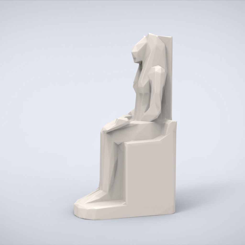 Printable Sekhmet Lowpoly Style 3D print model_1