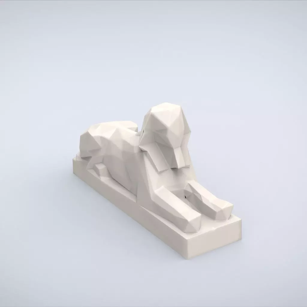 Printable Sphynx of Hatshepsut Lowpoly Style 3D print model_0