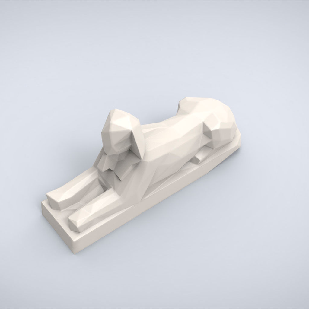 Printable Sphynx of Hatshepsut Lowpoly Style 3D print model_4