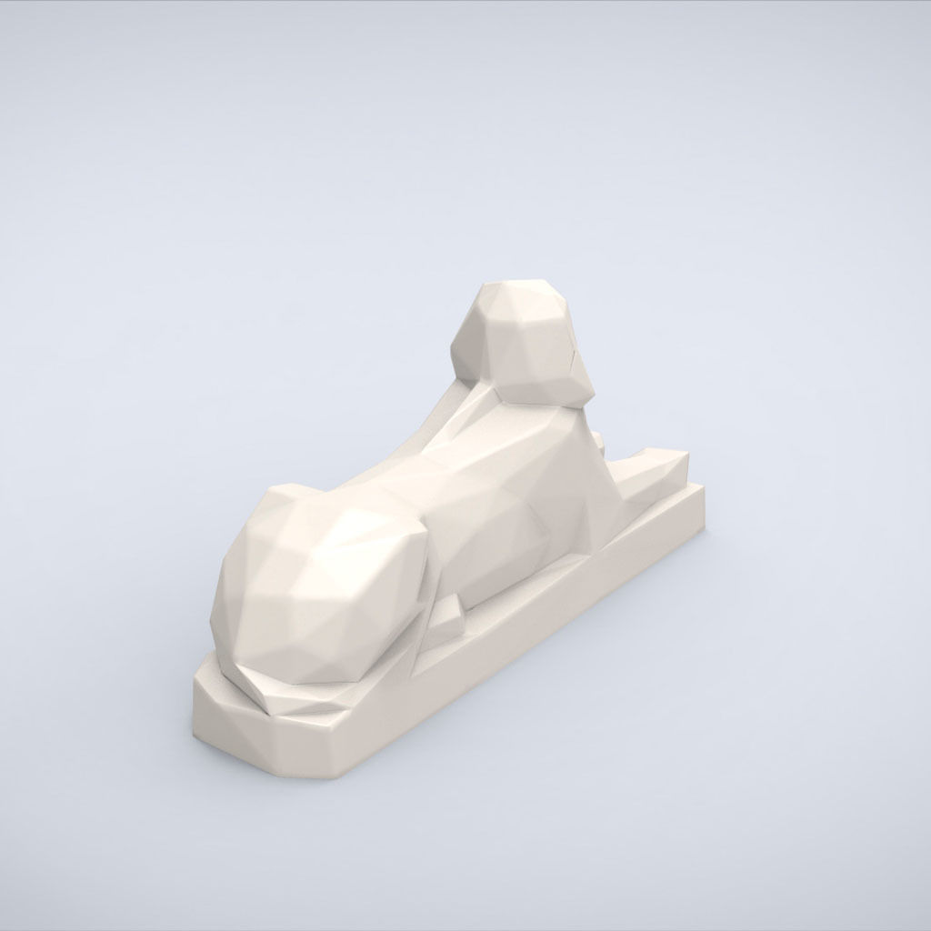 Printable Sphynx of Hatshepsut Lowpoly Style 3D print model_2