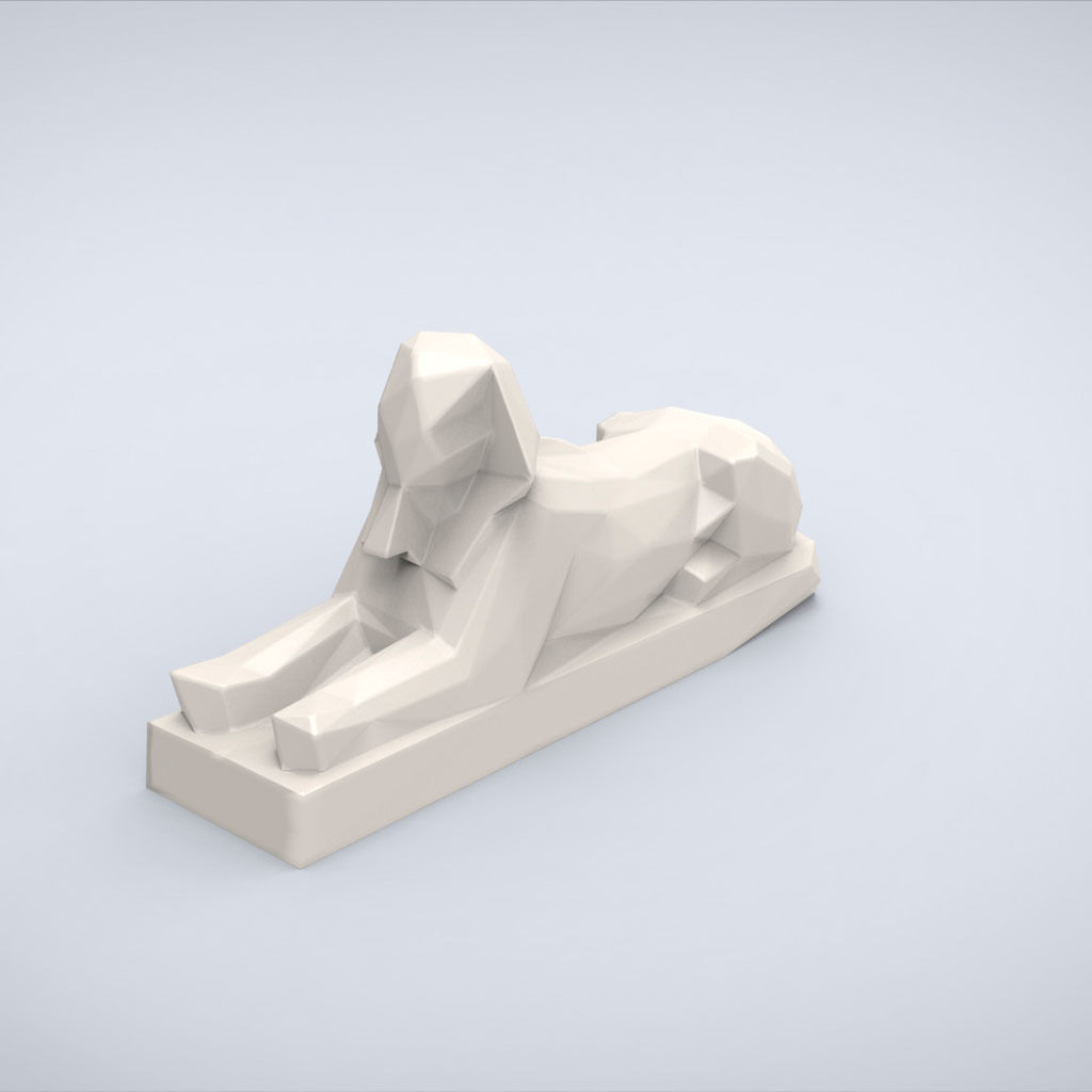 Printable Sphynx of Hatshepsut Lowpoly Style 3D print model_1