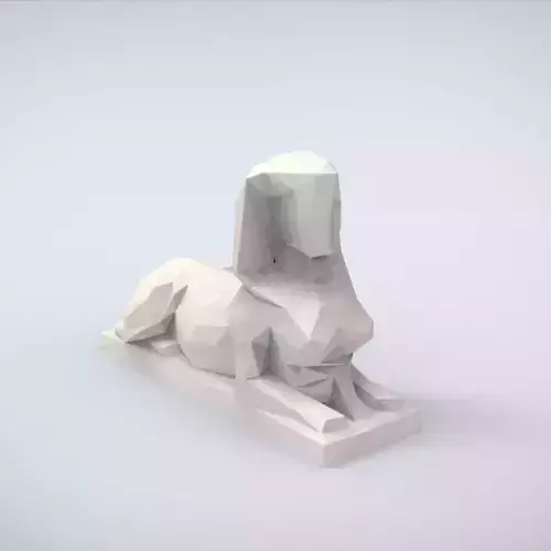 Printable Female Sphynx Lowpoly Style 3D print model
