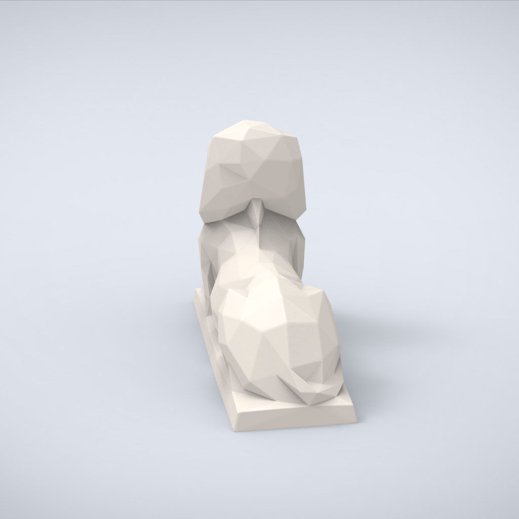 Printable Female Sphynx Lowpoly Style 3D print model_4