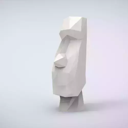 Printable Moai Head Lowpoly Style 3D print model