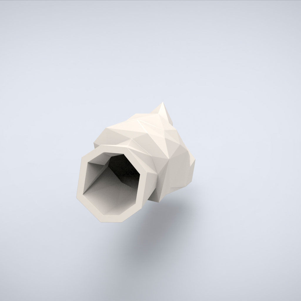 Printable Moai Head Lowpoly Style 3D print model_5