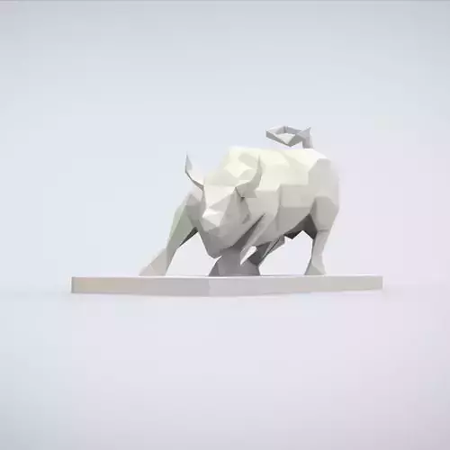 Printable Wall Street Bull Lowpoly Style 3D print model