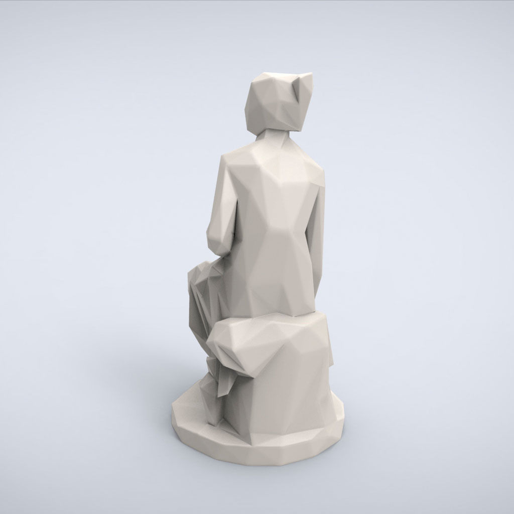 Printable Nymph Lowpoly Style 3D print model_2