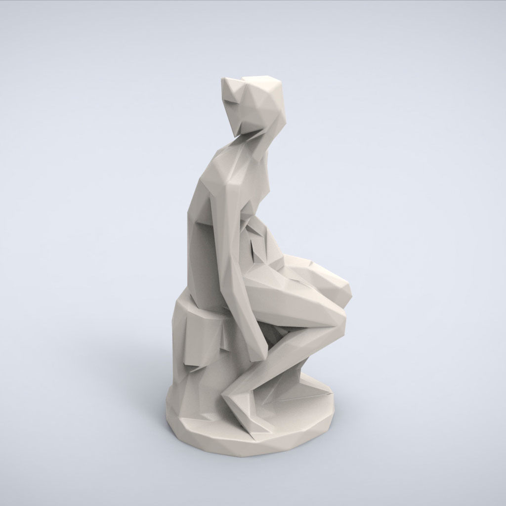 Printable Nymph Lowpoly Style 3D print model_1