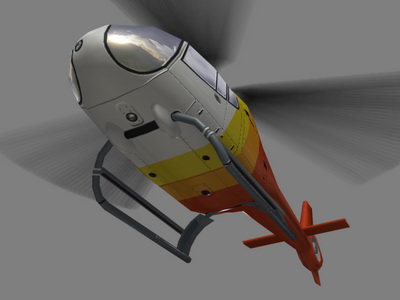 Colibri V2 Helicopter Low-poly 3D model_4