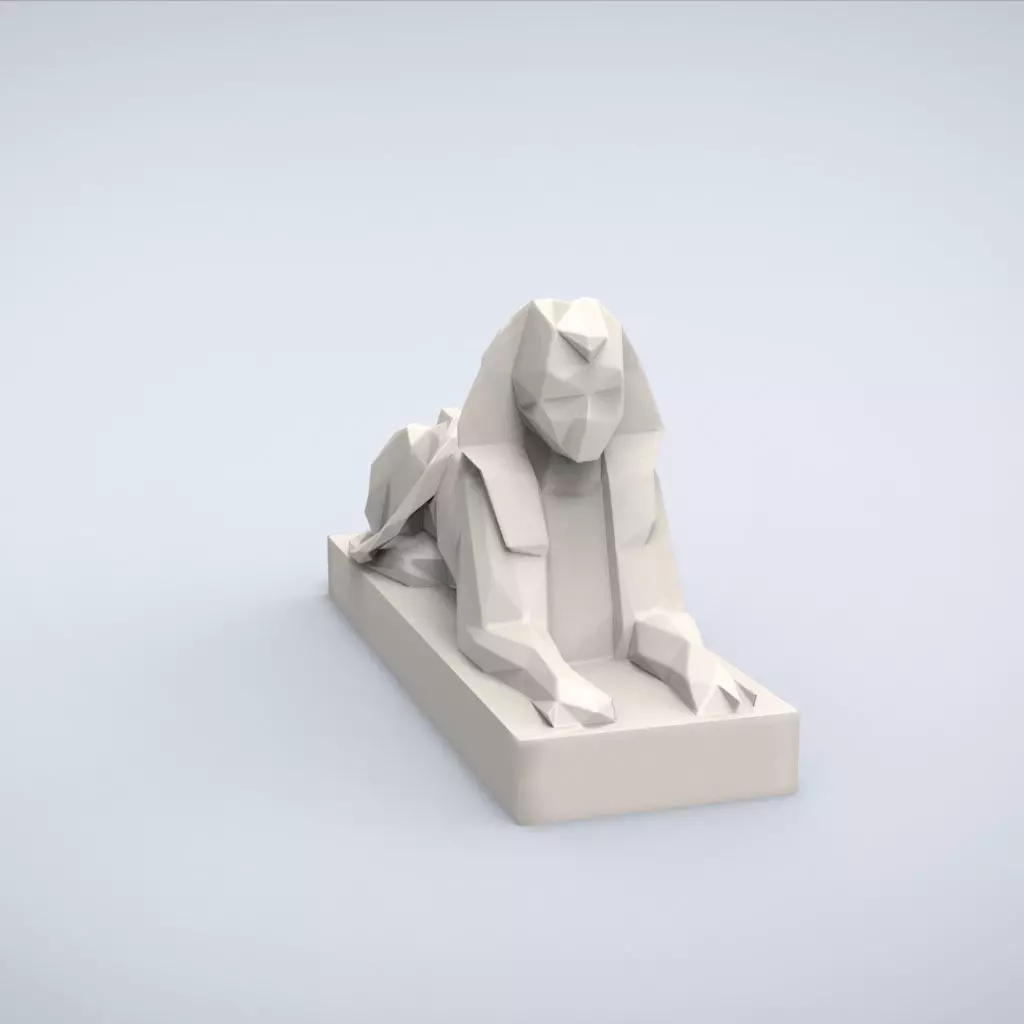 Printable Sphynx Lowpoly Style 3D print model_0