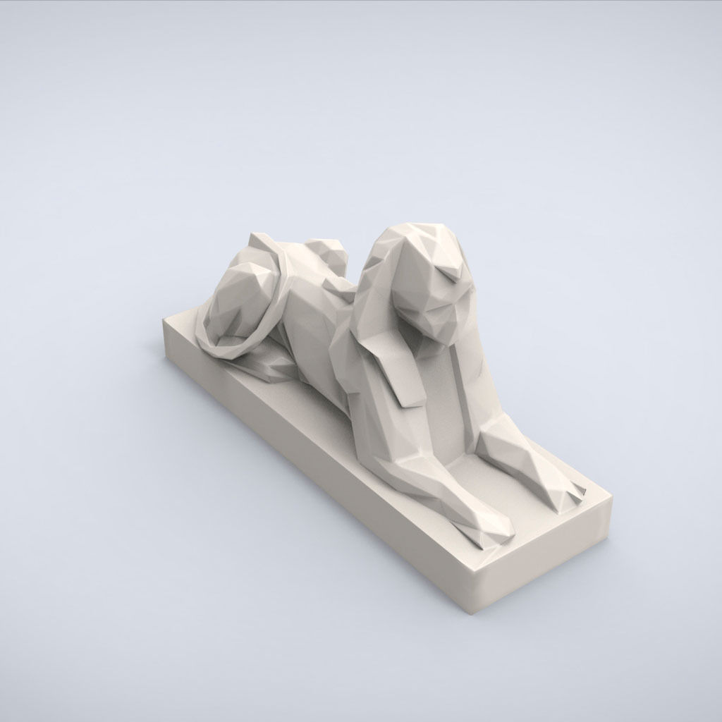 Printable Sphynx Lowpoly Style 3D print model_5