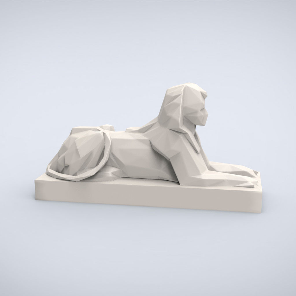 Printable Sphynx Lowpoly Style 3D print model_1