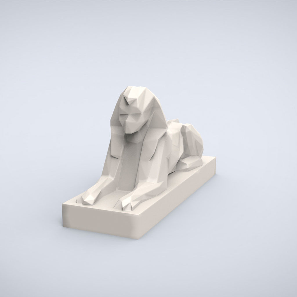 Printable Sphynx Lowpoly Style 3D print model_2