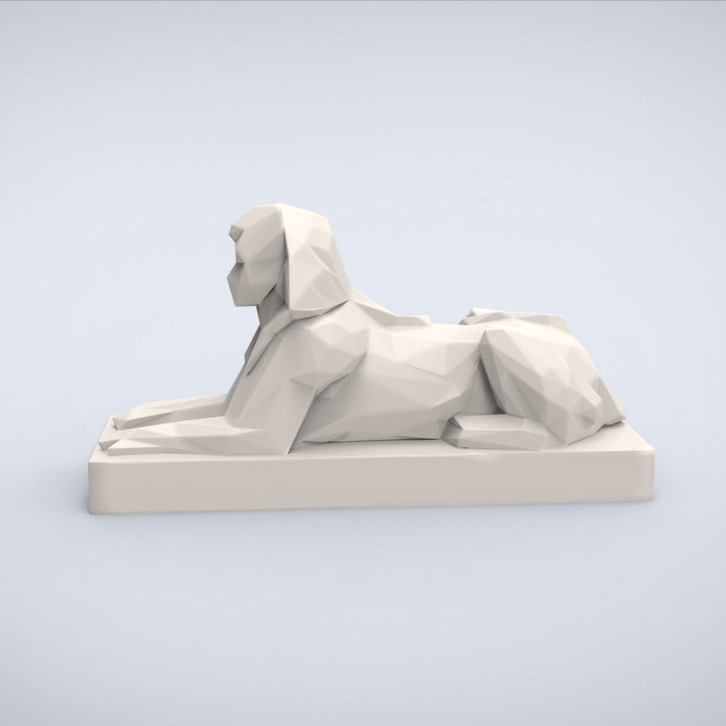 Printable Sphynx Lowpoly Style 3D print model_4