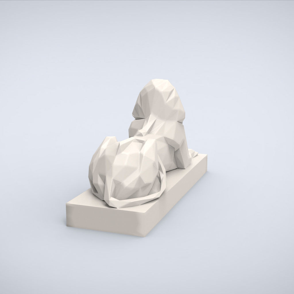 Printable Sphynx Lowpoly Style 3D print model_3