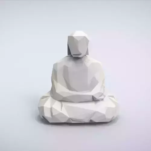 Printable Great Buddha of Kamakura Lowpoly Style 3D print model