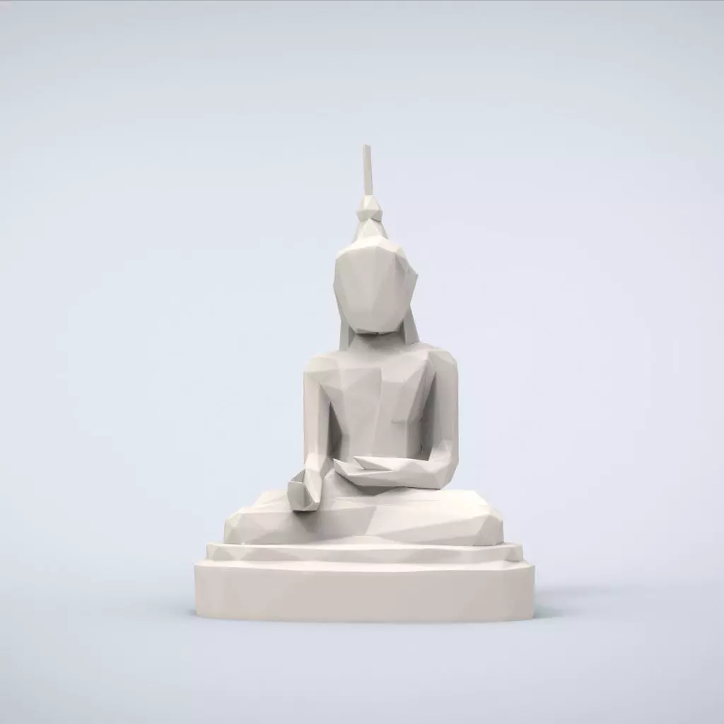 Printable Healer Buddha Lowpoly Style 3D print model_0
