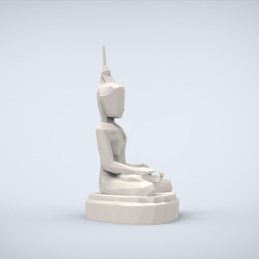 Printable Healer Buddha Lowpoly Style 3D print model_1