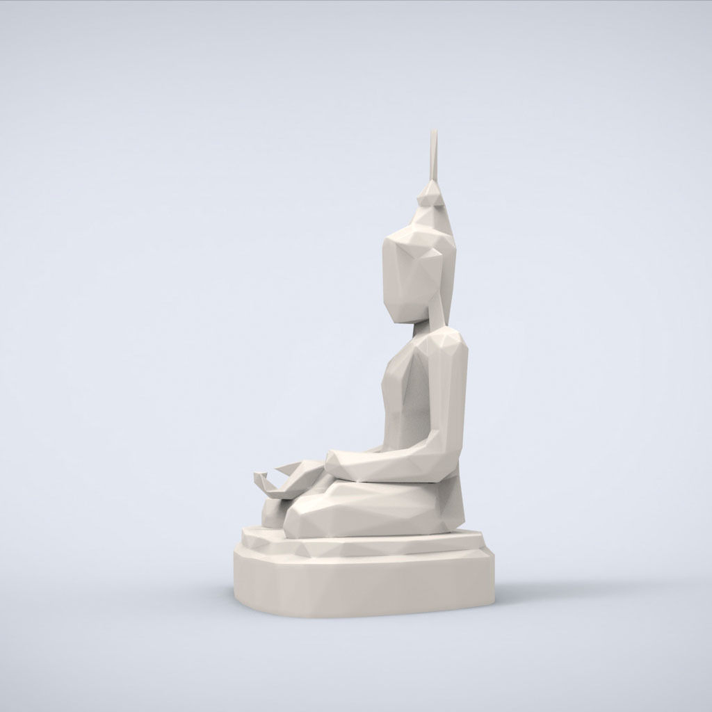 Printable Healer Buddha Lowpoly Style 3D print model_2