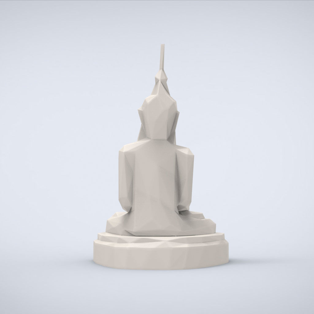 Printable Healer Buddha Lowpoly Style 3D print model_3