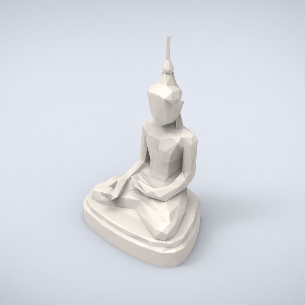 Printable Healer Buddha Lowpoly Style 3D print model_4