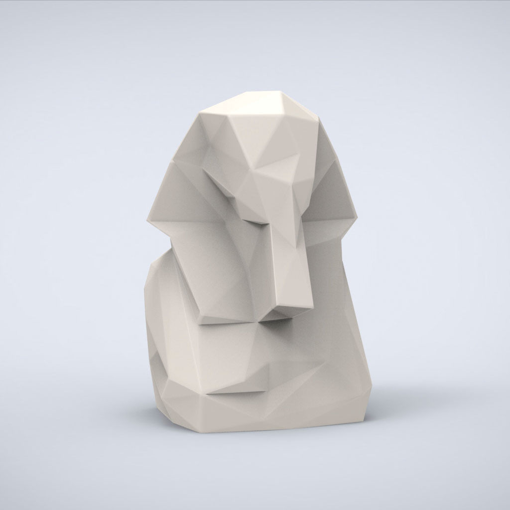 Printable Head of Hatshepsut Lowpoly Style 3D print model_1