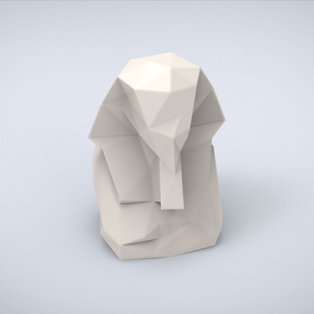 Printable Head of Hatshepsut Lowpoly Style 3D print model_5