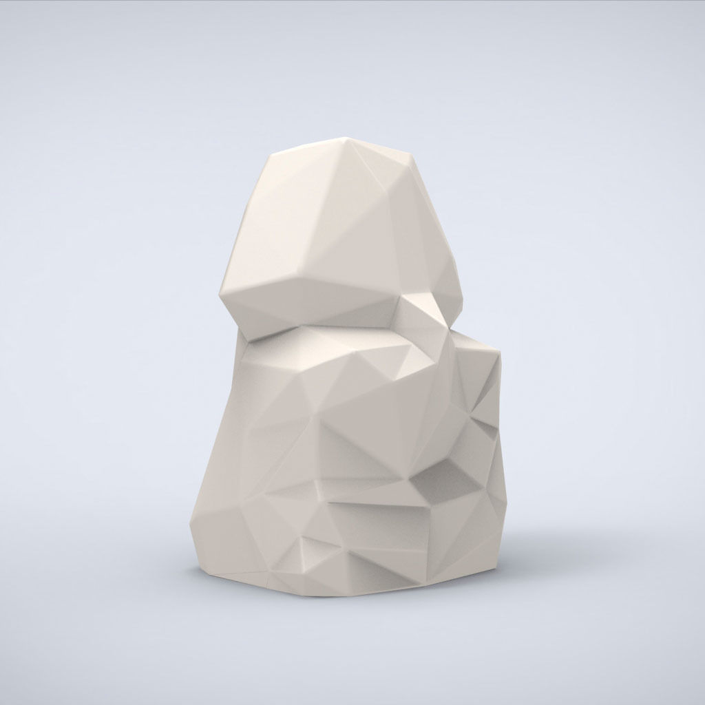 Printable Head of Hatshepsut Lowpoly Style 3D print model_3