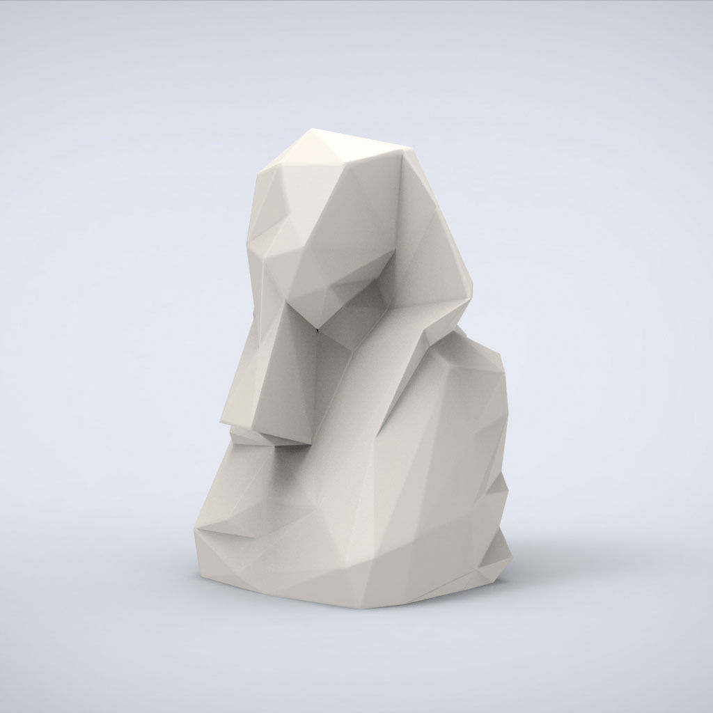 Printable Head of Hatshepsut Lowpoly Style 3D print model_2