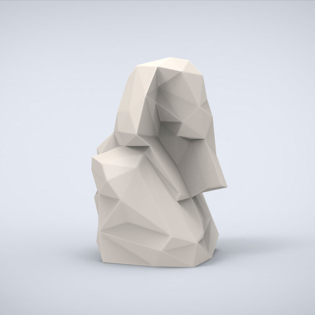 Printable Head of Hatshepsut Lowpoly Style 3D print model_4
