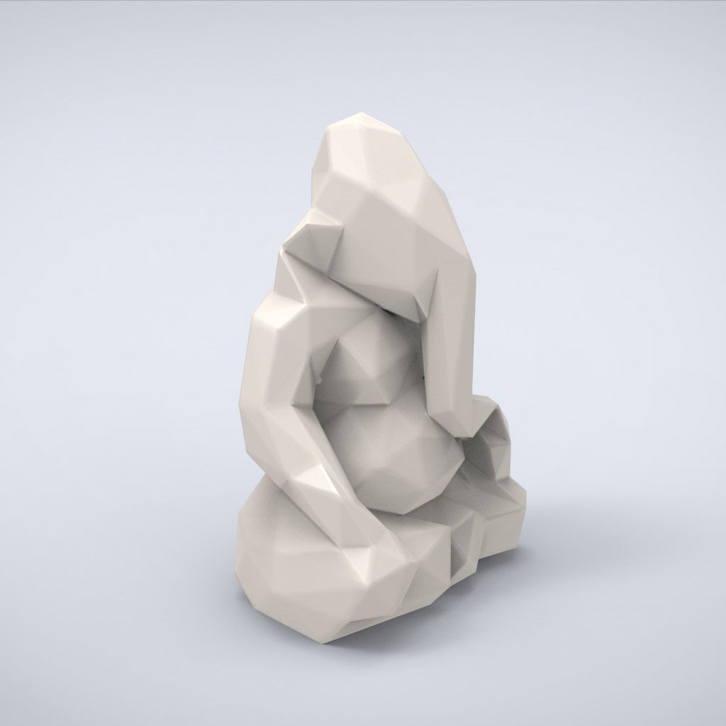 Printable Ganesha Lowpoly Style 3D print model_1