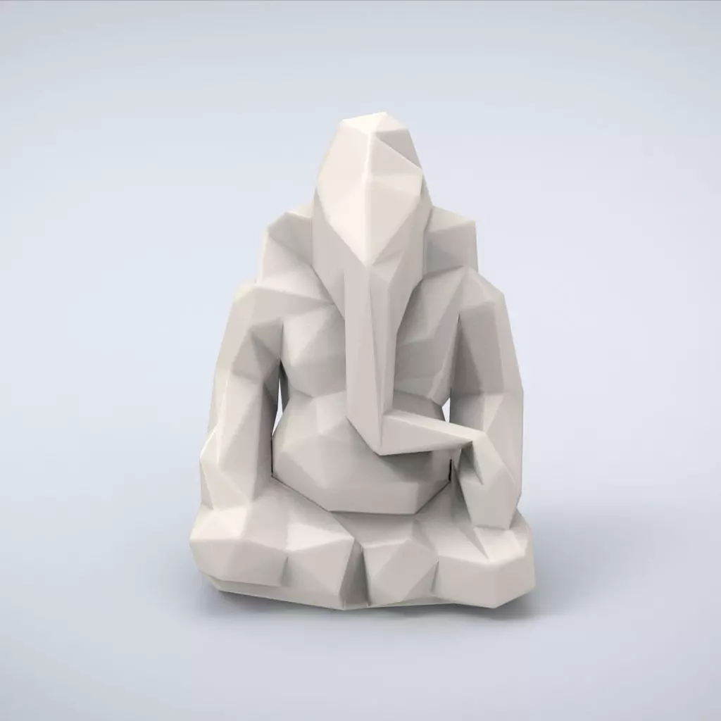 Printable Ganesha Lowpoly Style 3D print model_0