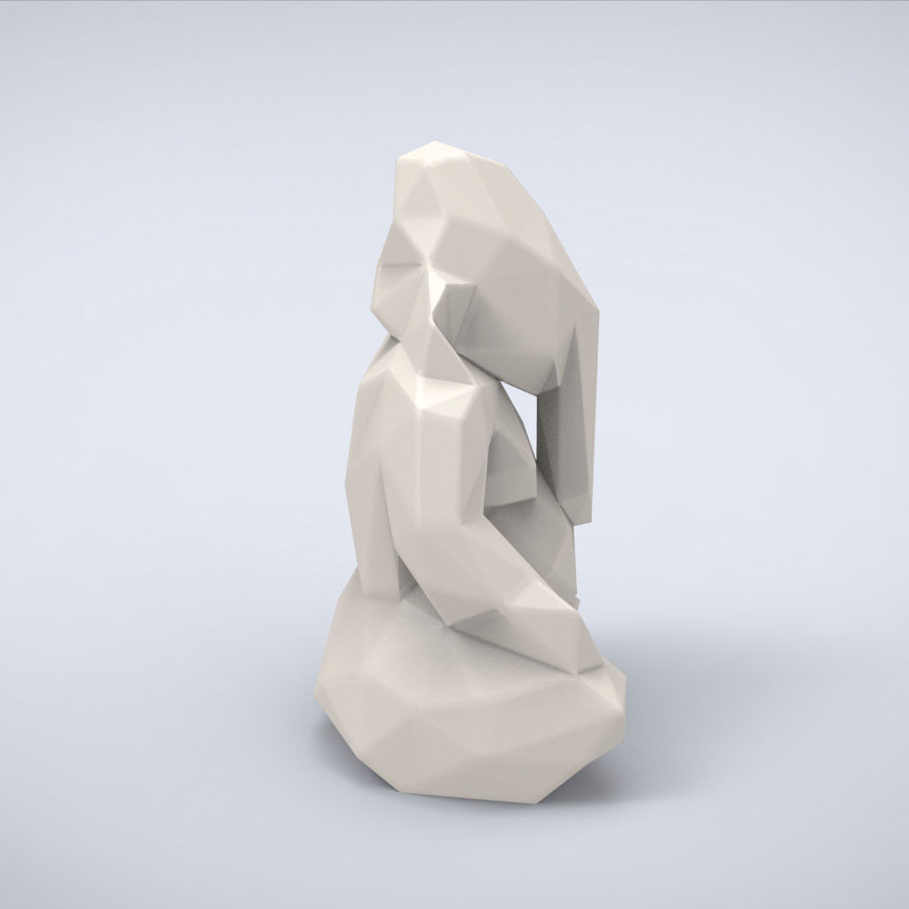 Printable Ganesha Lowpoly Style 3D print model_2