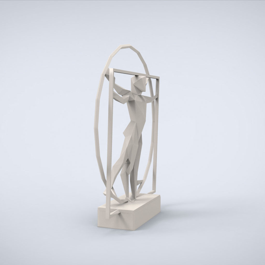 Printable Vitruvian Lowpoly Style 3D print model_1
