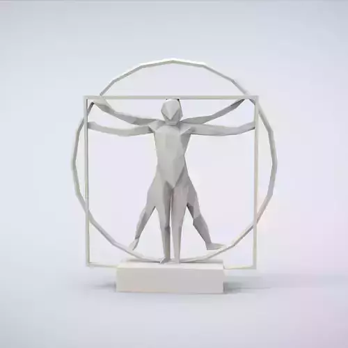 Printable Vitruvian Lowpoly Style 3D print model