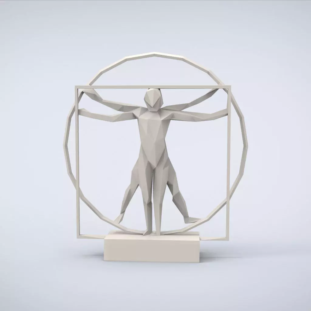 Printable Vitruvian Lowpoly Style 3D print model_0