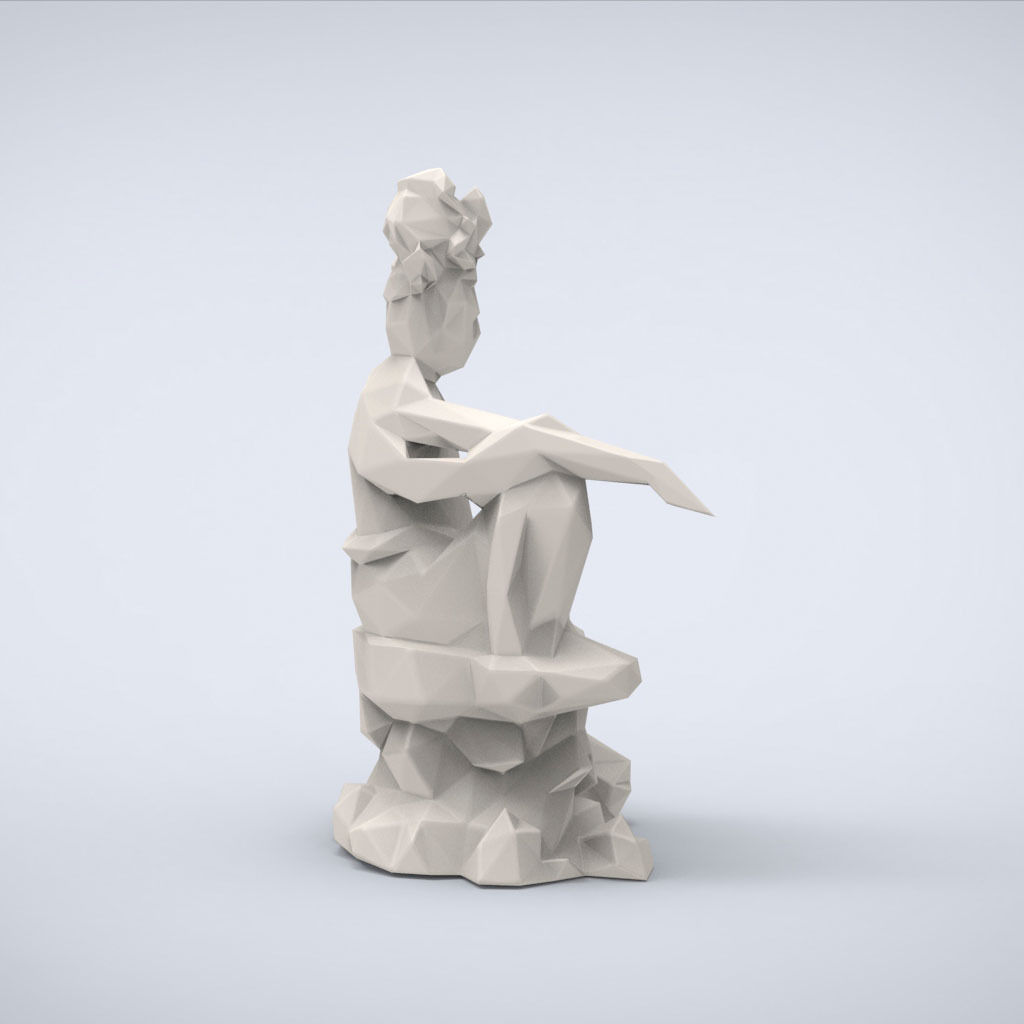 Printable Buddha Shakyamuni Lowpoly Style 3D print model_2