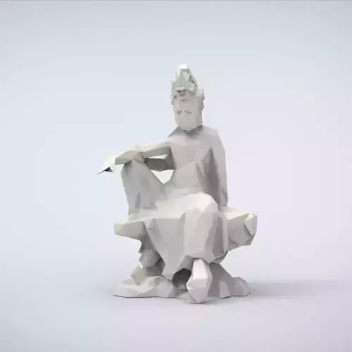 Printable Buddha Shakyamuni Lowpoly Style 3D print model
