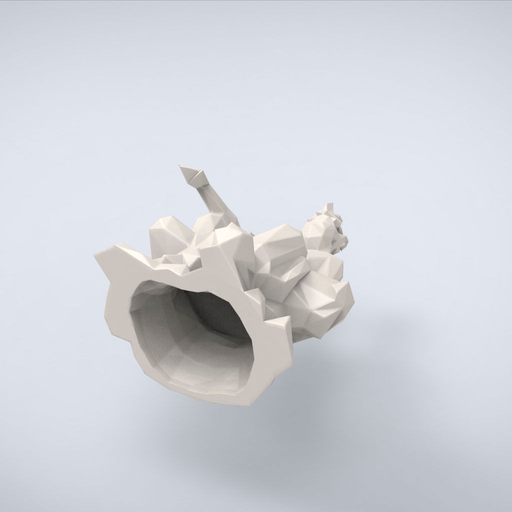 Printable Buddha Shakyamuni Lowpoly Style 3D print model_5