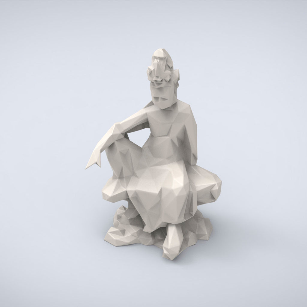 Printable Buddha Shakyamuni Lowpoly Style 3D print model_4