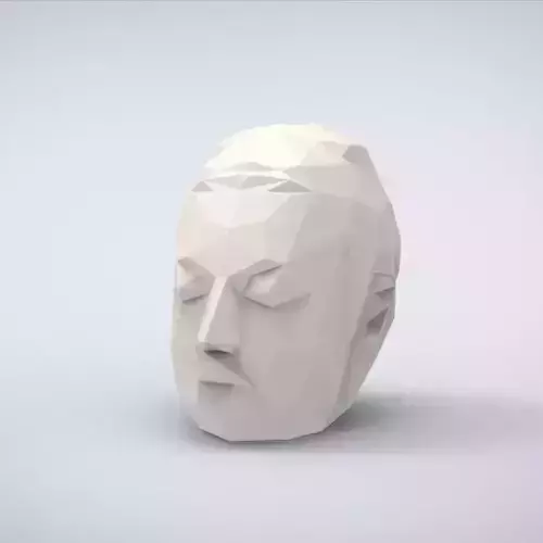 Printable Head if Buddha Lowpoly Style 3D print model