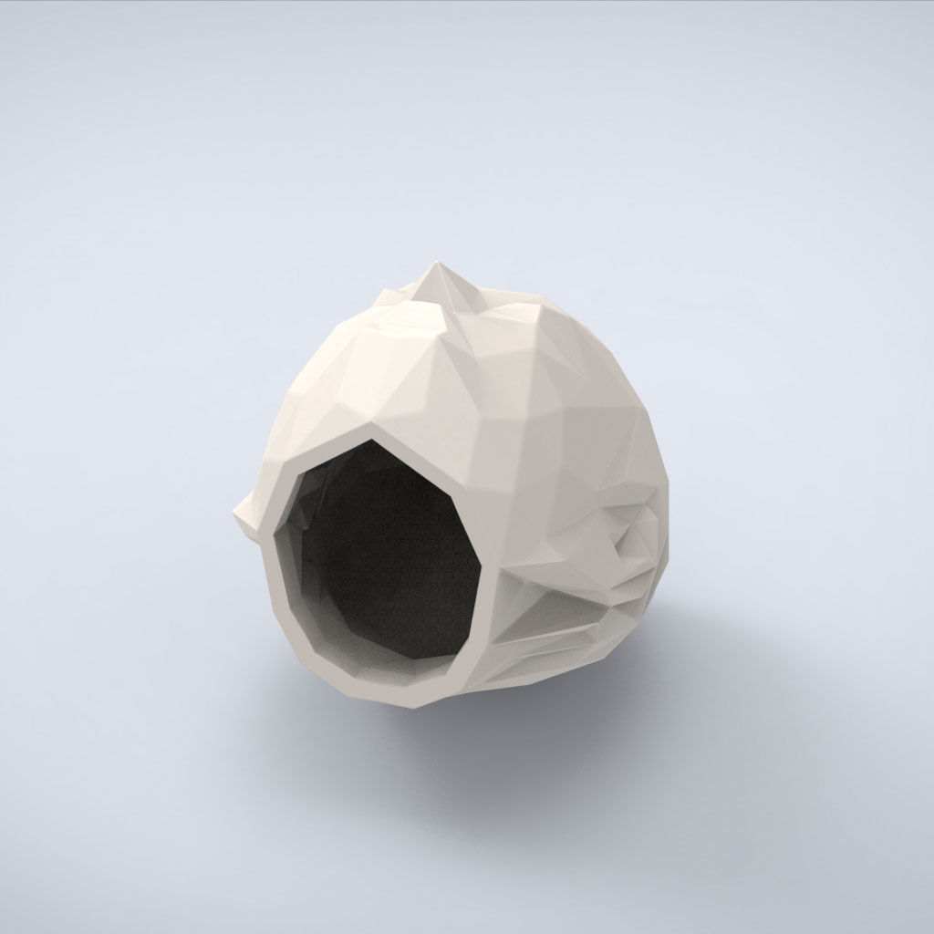 Printable Head if Buddha Lowpoly Style 3D print model_6