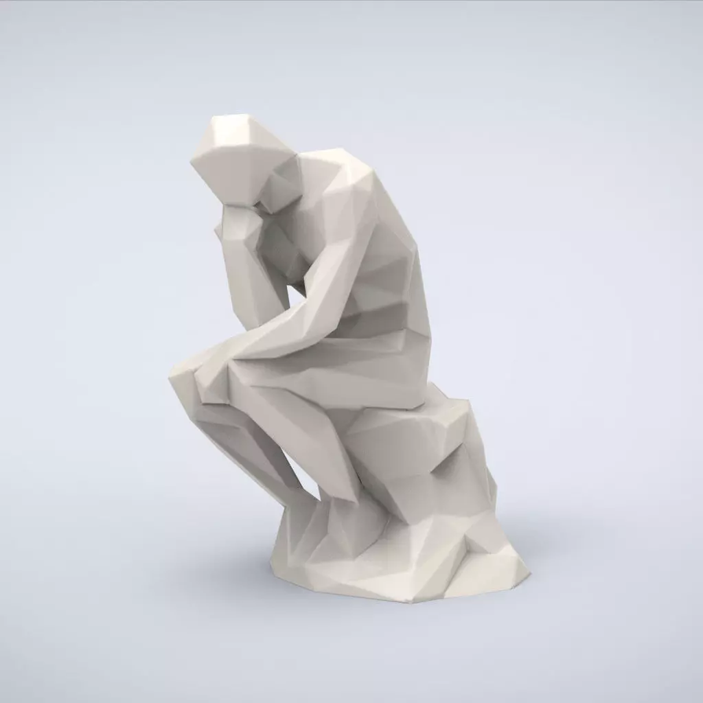 Printable The Thinker Lowpoly Style 3D print model
