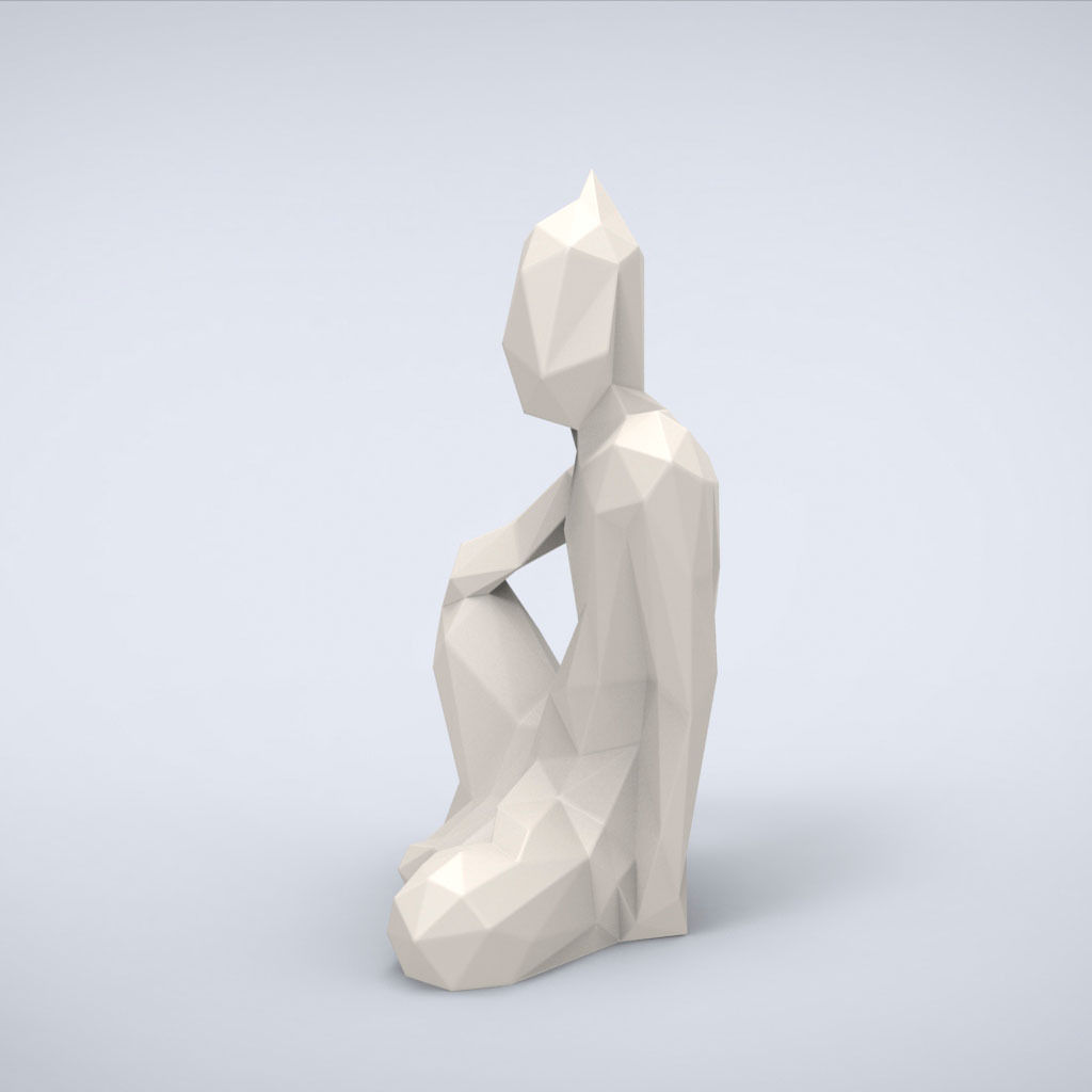Printable Bodhisattva Lowpoly Style 3D print model_2