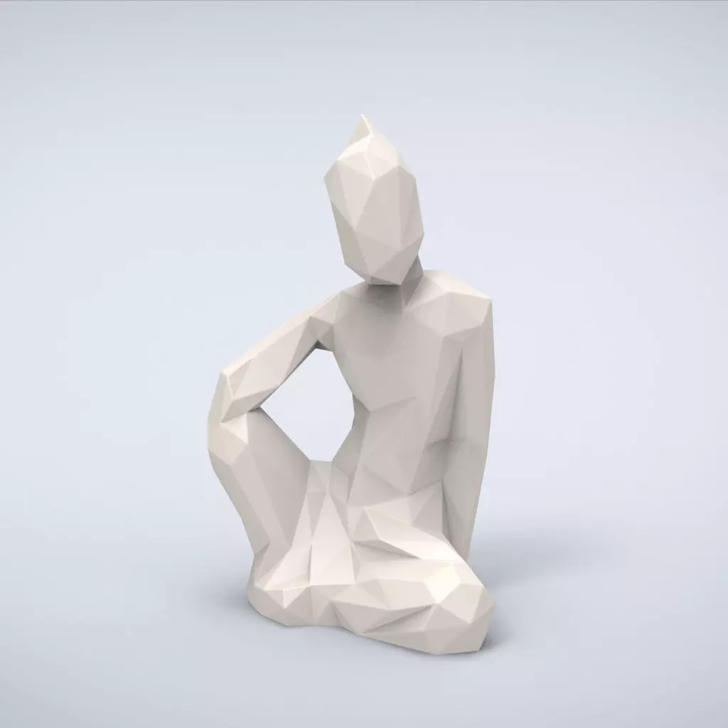 Printable Bodhisattva Lowpoly Style 3D print model_0