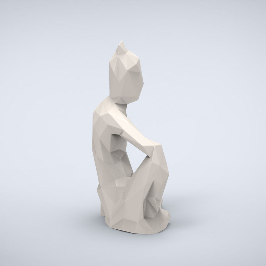 Printable Bodhisattva Lowpoly Style 3D print model_1
