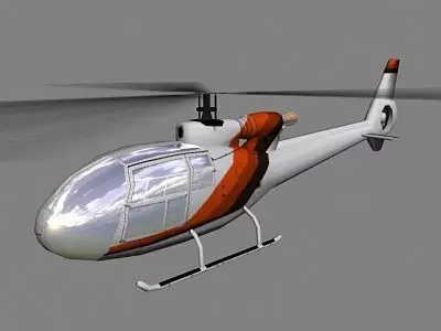 Gazelle V2 Helicopter Low-poly 3D model