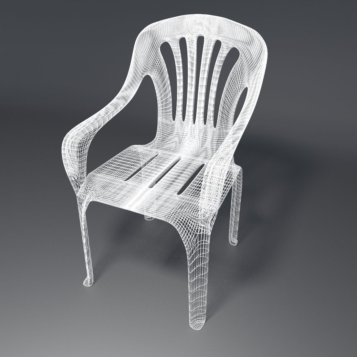 Plastic Chair - 1 - a 3D model_4