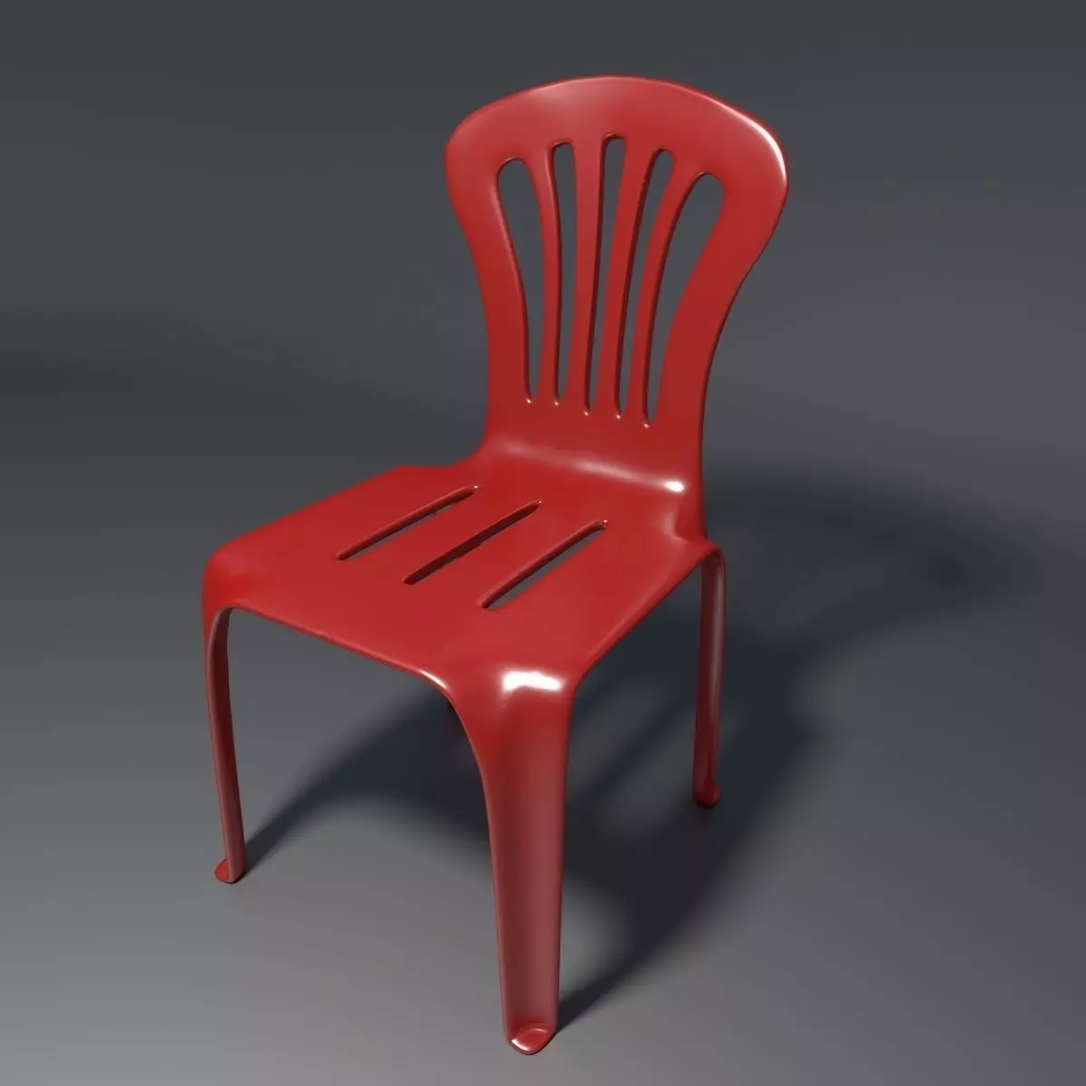 Plastic Chair - 1 - b 3D model_0