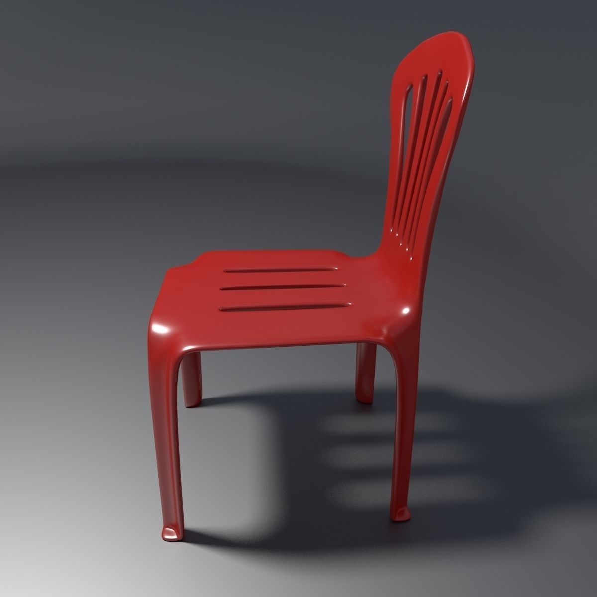 Plastic Chair - 1 - b 3D model_1